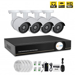 Kit vidéosurveillance sans fil wifi IP 4 caméras HD 960P 1.3MP